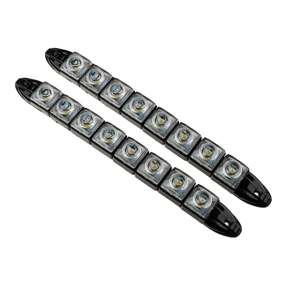 ЕРМАК Дневные ходовые огни, LED 8шт, гибкий пласт. корп., 220мм, 12V, белый, 2шт.